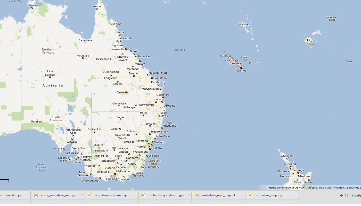 carte du nouvelle caledonie australie
